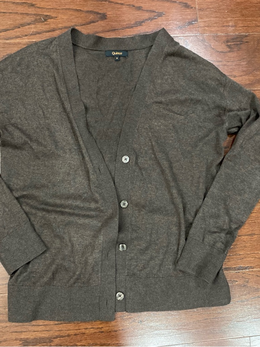 Quince Women Organic Cotton Cardigan Brown S Quiet Luxury